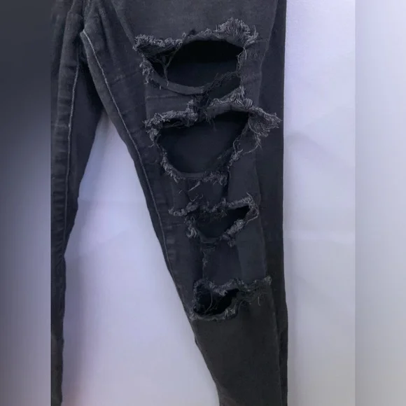 American Eagle Curvy High Rise Next Level Stretch Jeans Distressed Jeggings - Picture 9 of 9